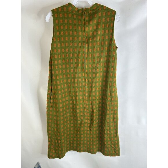 Vintage 60s Geometric Knit Sleeveless Sheath Dress Mod - Picture 7 of 7